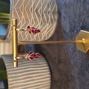MIA  Gold and Red Drop Earrings
